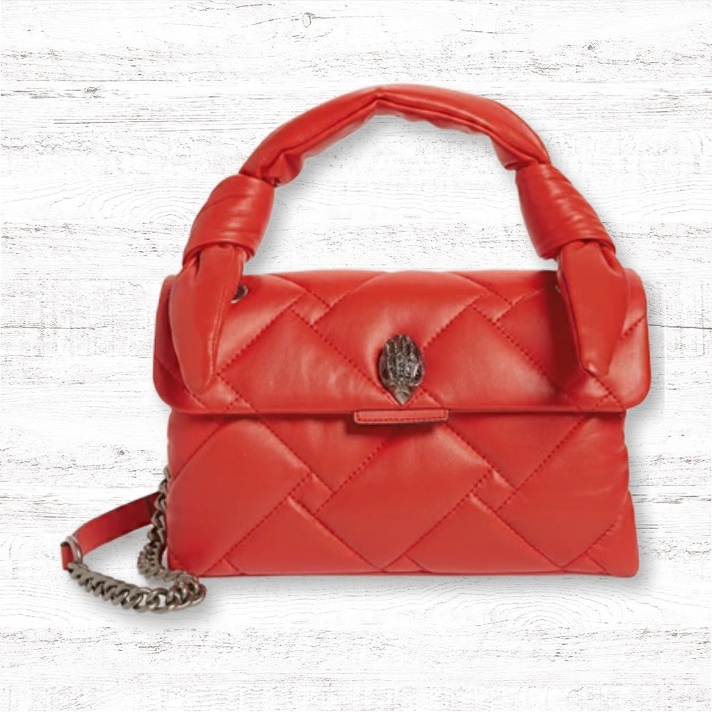 💋 Kurt Geiger Red Quilted Kensington Knot Handle Bag-Like New